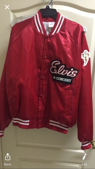 Vintage Elvis Presley “elvis In Concert“ Tcb Satin Jacket Size Xxl 2xl - Euc