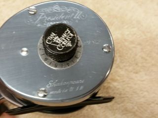 VINTAGE SHAKESPEARE FISHING REEL PRESIDENT II DB STAINLESS STEEL 1982 VERSION 3