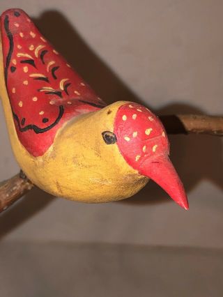 Vintage Walter Gottshall Folk Art carved Bird Tree PA Pennsylvania 10