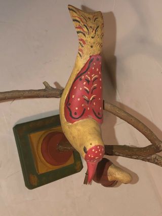 Vintage Walter Gottshall Folk Art carved Bird Tree PA Pennsylvania 4