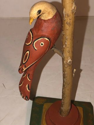 Vintage Walter Gottshall Folk Art carved Bird Tree PA Pennsylvania 8