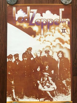 Vintage Htf Led Zeppelin Ii Rock Music Poster 1969 Bigfoot Canada Rare
