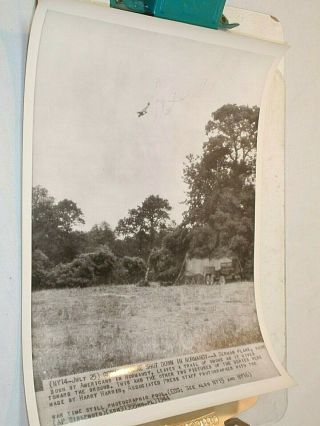 Wwii Associated Press Wire Photo German Plane Shot Down Normandy 7/25/44 Dsp340