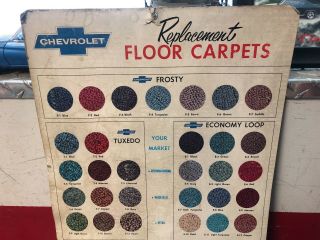 RARE VINTAGE CHEVY FLOOR CARPET DEALER SALESMAN DISPLAY SAMPLES GM 619 3