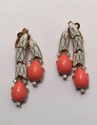 (inv 118) - Rare Gorgeous “ Snake Series - Jewels Of India “ Earrings - Trifari