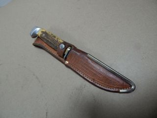 vintage Case XX USA 1965 - 69 Stag HUNTING KNIFE w/sheath 523 2