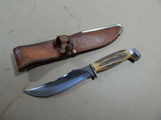 vintage Case XX USA 1965 - 69 Stag HUNTING KNIFE w/sheath 523 3