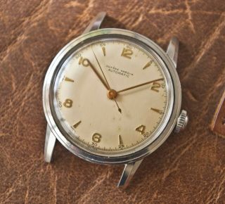 Vintage Ulysse Nardin Automatic Watch S.  Steel Screw - On Back Military Style