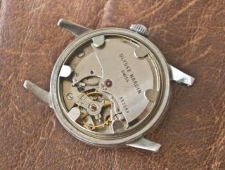 VINTAGE ULYSSE NARDIN AUTOMATIC WATCH S.  STEEL SCREW - ON BACK MILITARY STYLE 8