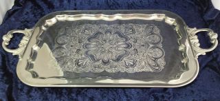 Very Large,  Heavy Silver Plated 2 - Handle Banqueting Tray Branded Nestlé C1980s