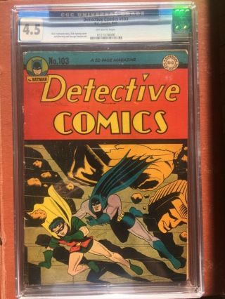 Detective Comics 103 Cgc 4.  5 Ow Batman Sweet Rare