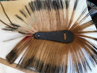 Vintage Native American Indian Porcupine Deer Hair Head Roach Plains