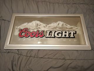 Vintage Rare Coors Light Frosted Mountains Beer Sign Rare Frost Brewed