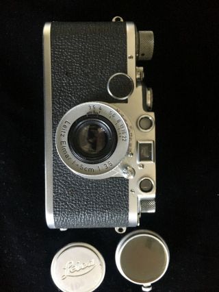 Vintage Leica IIf 1951 35mm Camera,  Leitz Elmar f=5cm Lens Red Dial 2