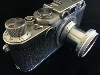 Vintage Leica IIf 1951 35mm Camera,  Leitz Elmar f=5cm Lens Red Dial 5