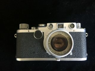 Vintage Leica IIf 1951 35mm Camera,  Leitz Elmar f=5cm Lens Red Dial 6