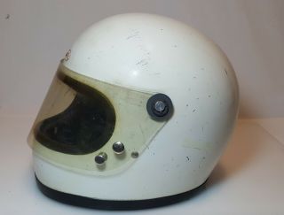 Vintage 60’s or 1970 BELL - TOPTEX inc.  STAR Helmet SIZE 7 1/2 WHITE 8