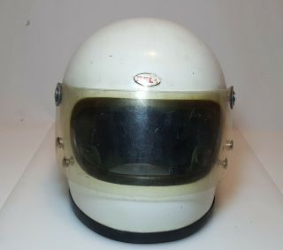 Vintage 60’s or 1970 BELL - TOPTEX inc.  STAR Helmet SIZE 7 1/2 WHITE 9