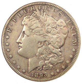 1893 - O Morgan Silver Dollar $1 - Anacs Vf20 - Rare Key Date - Certified Coin