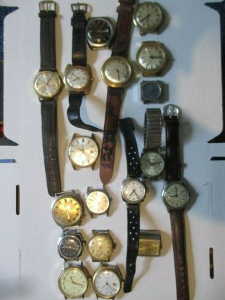 18 Vintage Watches Hand Wind For Spares Timex Etc