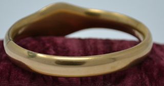 Antique c.  1910 Art Nouveau Hinged Bracelet,  WMC Gold Filled w/ Glass Amethyst 6