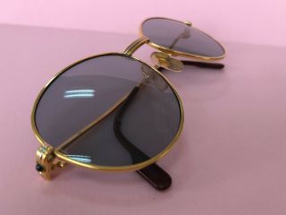 Authentic Rare Vintage Cartier Louis Blue Sapphire Sunglasses Gold Plated R