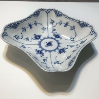 Vintage Royal Copenhagen Blue Fluted Half Lace Vegetable Bowl 708 8.  25 