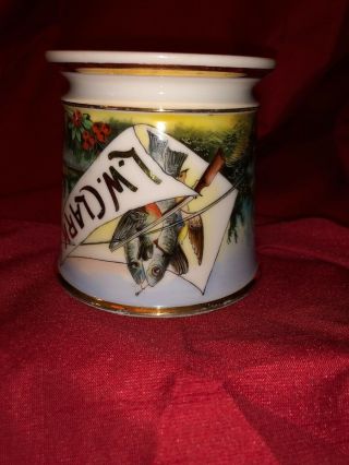 Limoge (Made In France) Occupational Shaving Mug RARE Fishing On Lake/hunting 7