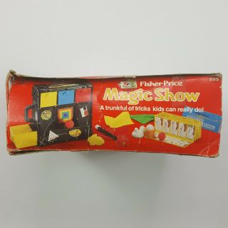 Vintage 1982 Fisher Price 999 MAGIC SHOW Toy Play Set W/Box Open Box RARE 3