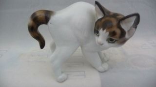 Vintage Theodor Karner Rosenthal Figurine Of A Cat With Arched Back C1957