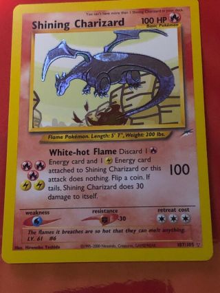 Shining Charizard 107/105 Holo Rare Unlimited Neo Destiny Nm - Pokemon Card