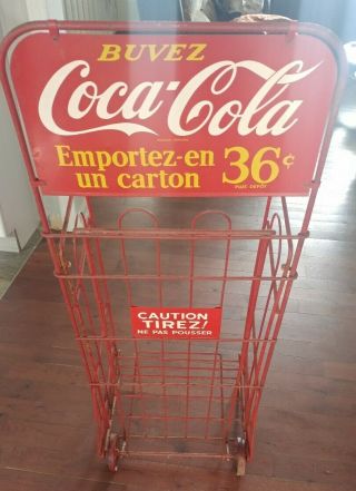 Vintage Coca Cola Store Display Rack Sign French 36 Cent 2