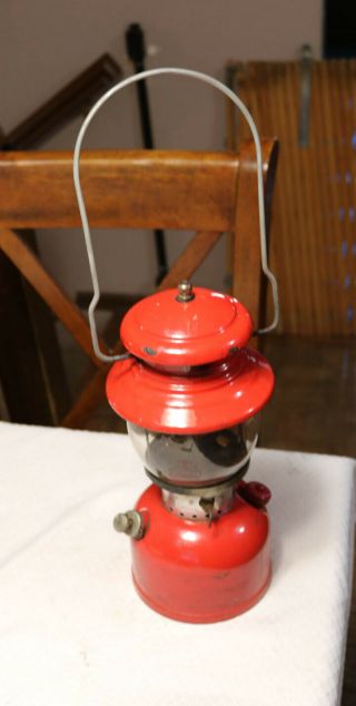 January 1961 Vintage Red Coleman Model 200a Single Mantle Lantern