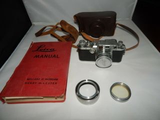 Vintage 1946/ 47 Leica Drp Iiic Rangefinder Camera No.  415457 W Lens Summitar