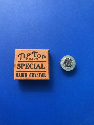 Antique Vintage Tip Top Special Radio Crystal Galena De Forest Harkness Endorse.