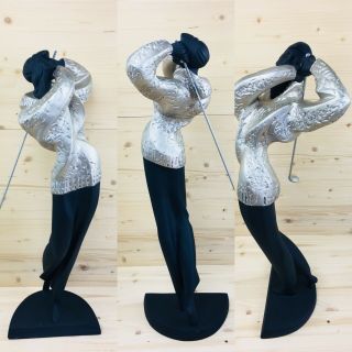 Austin Sculptures,  By Danel,  Vintage 1989,  " In The Swing I ",  Female Golfer,  Rare