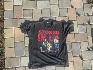 Vintage Guns N’ Roses Stoned In La Tee Size Xl 1980’s Tour Shirt Single Stitch