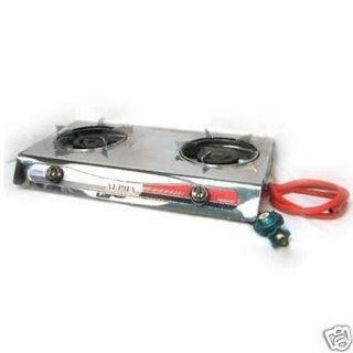 Doomsday Emergency Portable Propane Gas Stove Dual Double Burner Camping Ate