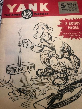 7 Diffeeent WW2 Yank Magazines 1943&44 3