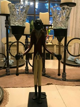 Vintage Bronze And Brass Maitland Smith Butler Monkey Candle Holder 17 Tall