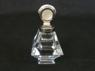 Sterling Silver Top Crystal Glass Inkwell Birmingham 2003 2