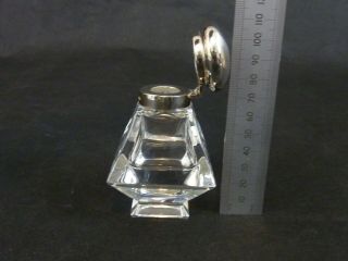 Sterling Silver Top Crystal Glass Inkwell Birmingham 2003 4