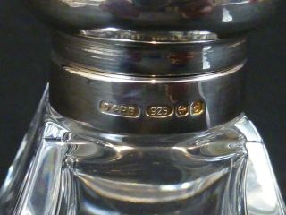 Sterling Silver Top Crystal Glass Inkwell Birmingham 2003 6