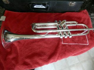 Vintage 1981 Vincent Bach Bundy Selmer Silver Trumpet Case & 7C MP 4