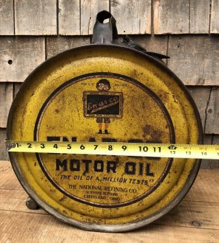 RARE Vintage EN - AR - CO Motor Oil 5 Gallon Gas Service Station Oil Can Rocker Sign 10