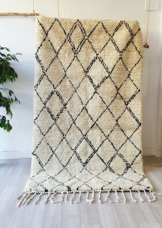 Authentic Beni Ourain Rug Handmade Moroccan Rug Vintage Wool Carpet Berber Rug