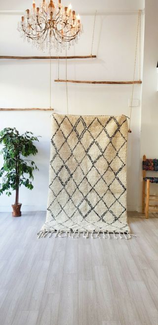 Authentic Beni ourain Rug Handmade Moroccan Rug Vintage Wool Carpet berber rug 2