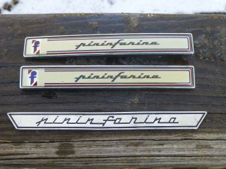 (3) Vintage Fiat Pininfarina Spider Emblems Badges 5 1/2 " And 6 1/4 "