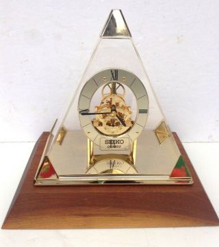 Vintage Seikosha Seiko Quartz Pyramid Sb - 2 Clock Qaw109g
