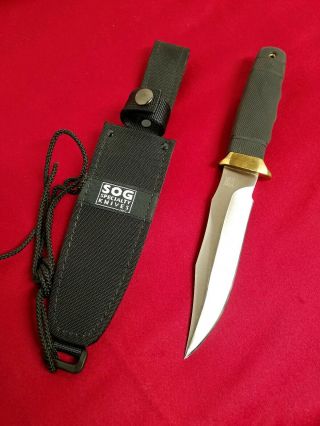 Sog Knives Tech 1 Bowie Knife & Seki Japan Made Rare